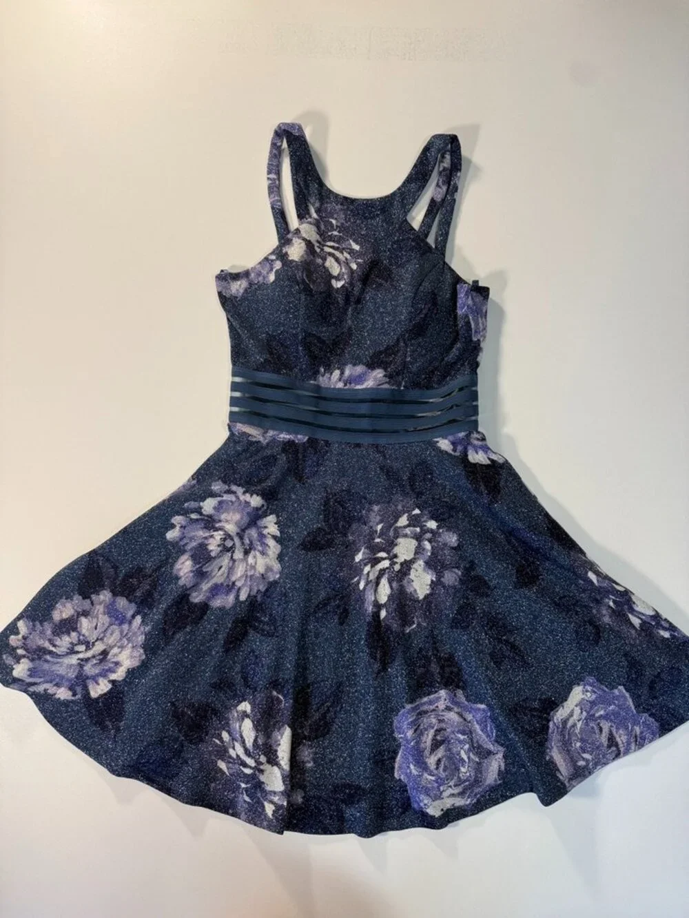 blue sparkly dress macys B Darlin Juniors' Beaded Glitter Ball Gown